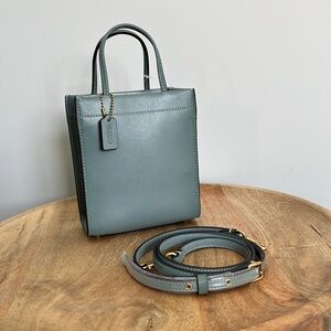 NWT Coach Cashin Mini Tote Top Handle Crossbody in Sage Glovetanned Leather